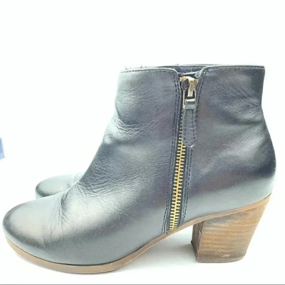 Crown Vintage ankle booties sz 6.5 black leather - Picture 4 of 12